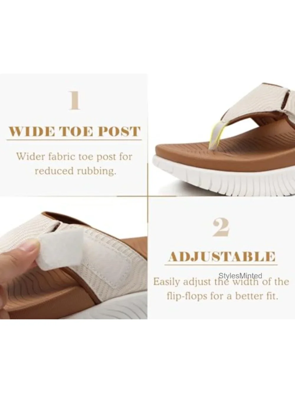 Women's Orthopedic Flip Flops Arch Support Platform Sandals 1.97in